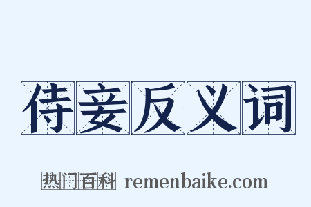 侍妾反义词是什么意思的图片